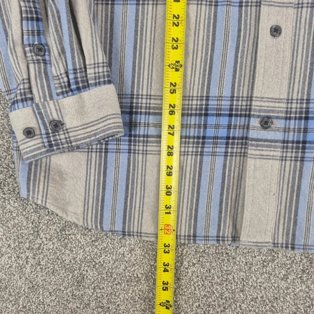 Carhartt Heavyweight Flannel Shirt Mens XL Gray Blue Plaid Loose‎ Fit Cotton